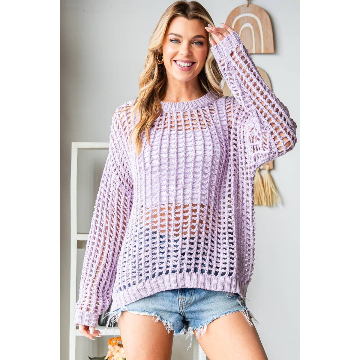 Loose Fit Crochet Sweater