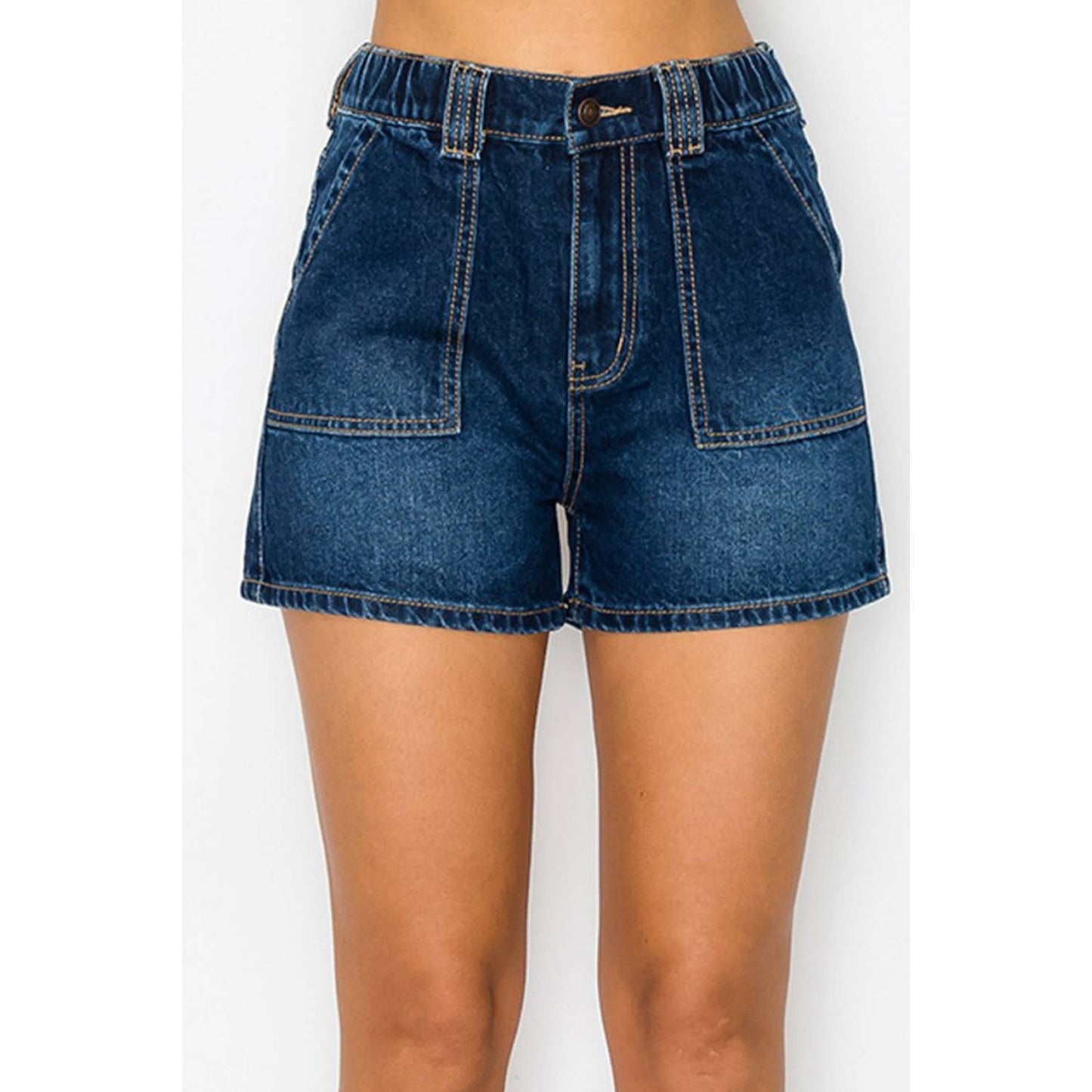 PATCH POCKET DENIM SHORTS