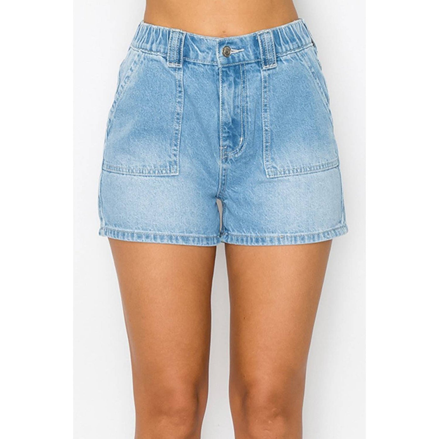 PATCH POCKET DENIM SHORTS