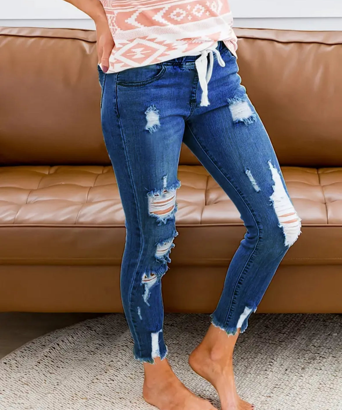 Preorder Ripped Washed Stretch Skinny Jeans