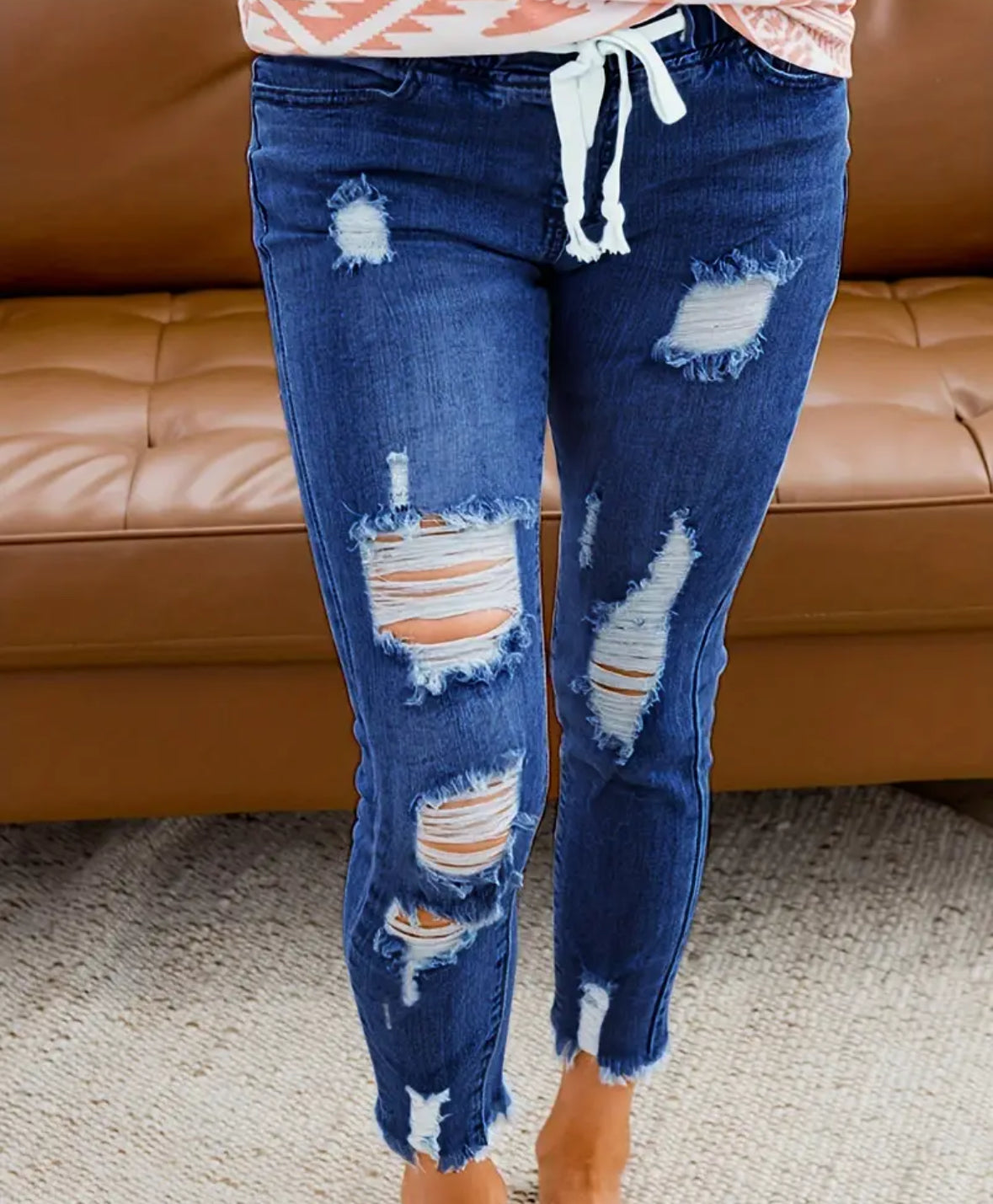 Preorder Ripped Washed Stretch Skinny Jeans