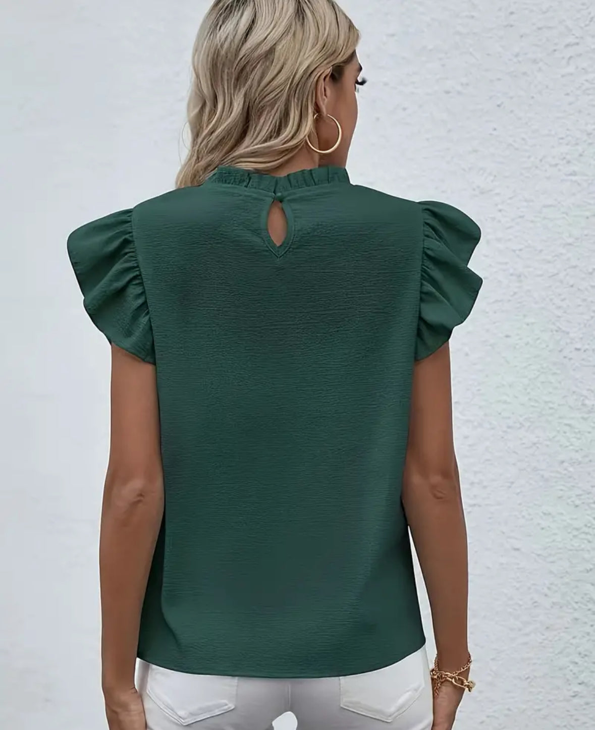 PreOrder Ruffle Trim Crew Neck Blouse