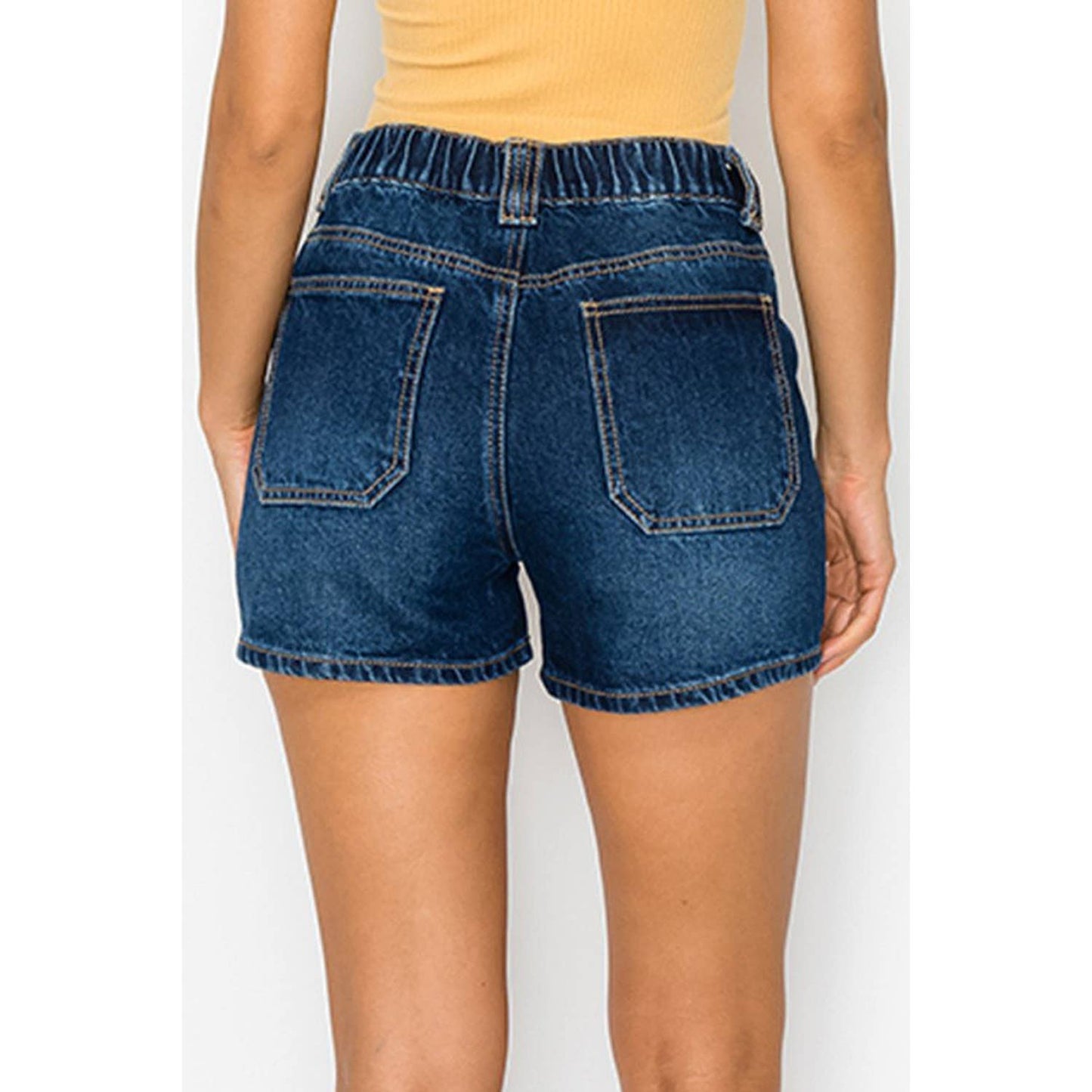 PATCH POCKET DENIM SHORTS